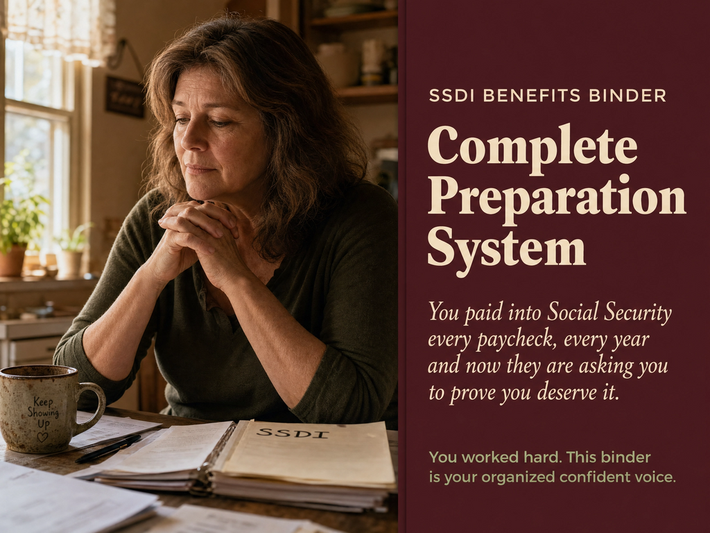 Disability Claim Binder, SSDI SSI Organizer, Appeal Tracker