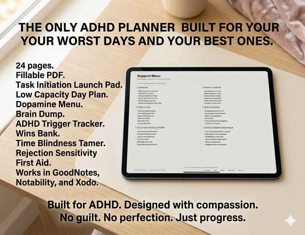 ADHD Digital Planner Energy Based Executive Dysfunction Kit