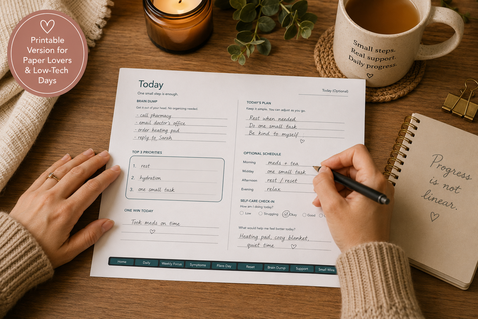 ADHD & Chronic Illness Planning System for Low-Energy Days-The PACE Method Planner