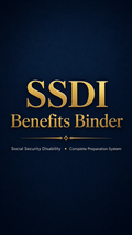 SSDI Benefits Binder — Complete Social Security Disability Preparation System (Google Sheets)