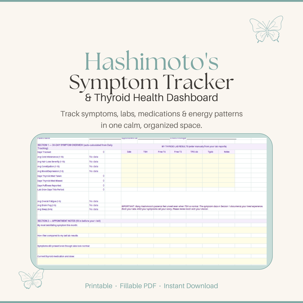 Hashimoto's Symptom Tracker Thyroid Lab Dashboard