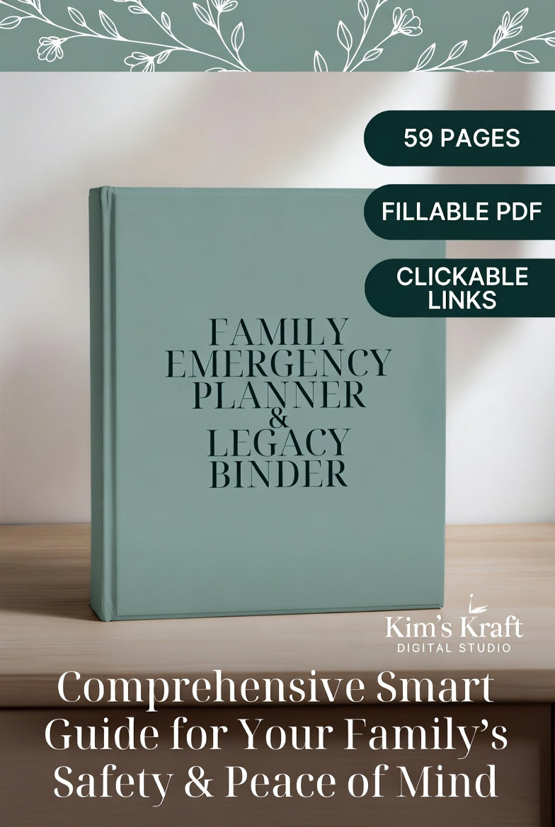 Core Family Emergency Binder Fillable PDF | Simple Emergency Planner & Important Documents Organizer