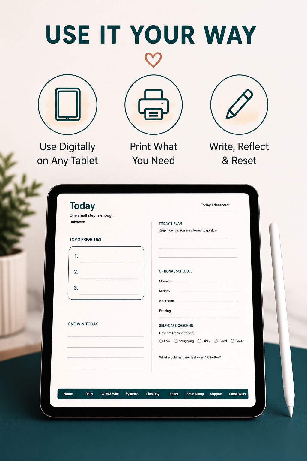 ADHD & Chronic Illness Planning System for Low-Energy Days-The PACE Method Planner