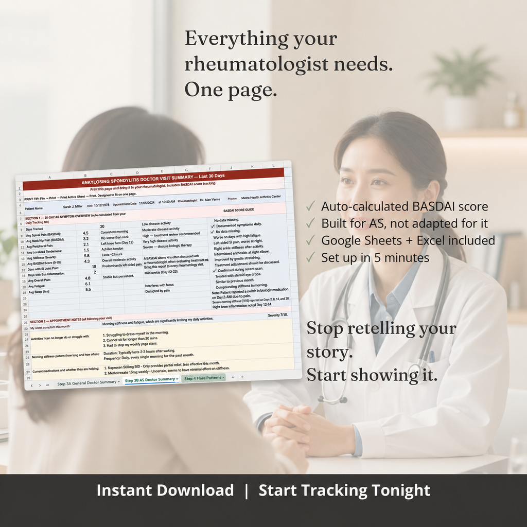 Ankylosing Spondylitis Symptom Tracker with BASDAI Score Log