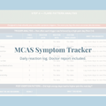 MCAS Symptom Tracker, Histamine Trigger Log