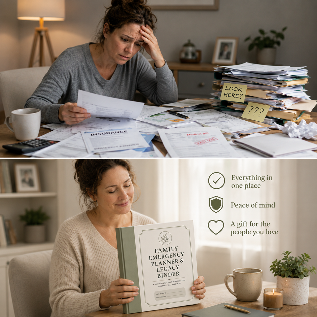 Family Emergency Binder, Legacy & End of Life Planner