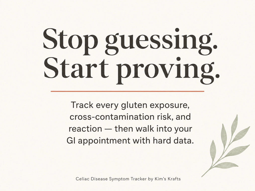 Celiac Disease Symptom Tracker, Gluten Exposure Log