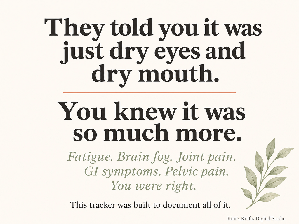 Sjogren's Syndrome Symptom Tracker | Chronic Illness Medical Binder