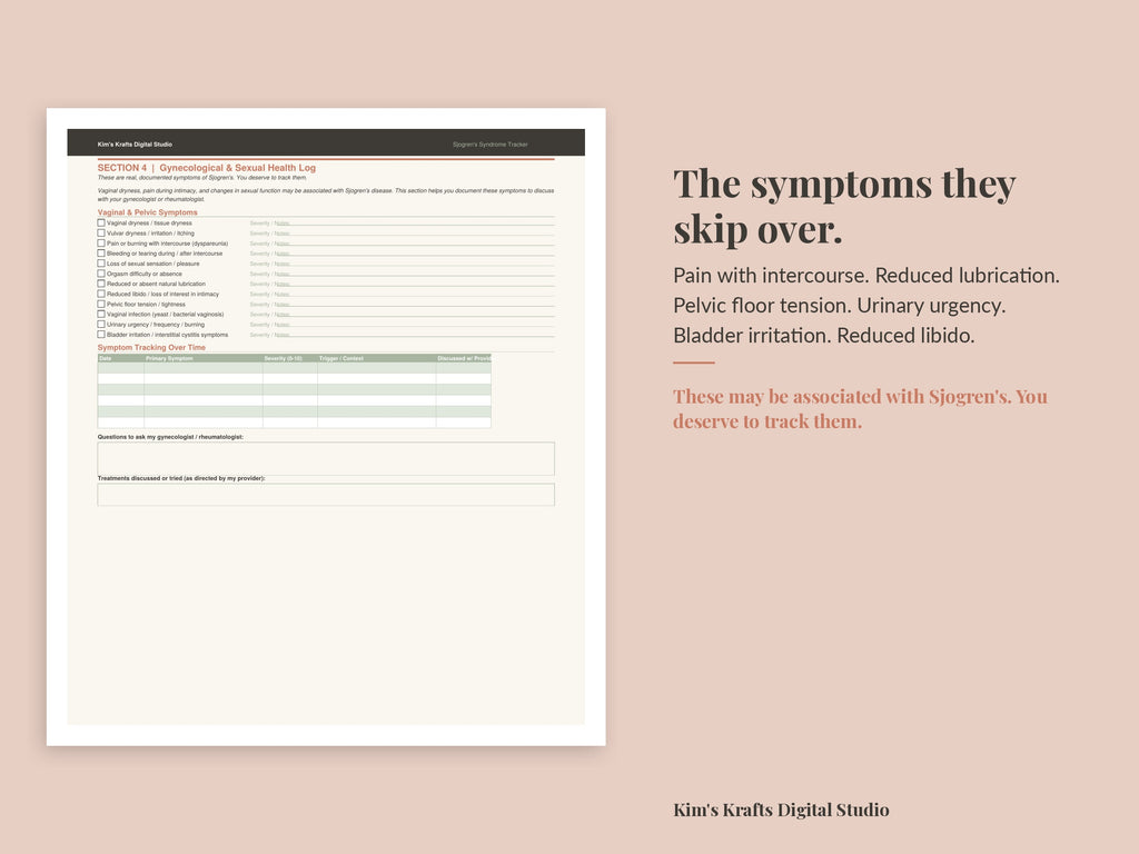 Sjogren's Syndrome Symptom Tracker | Chronic Illness Medical Binder